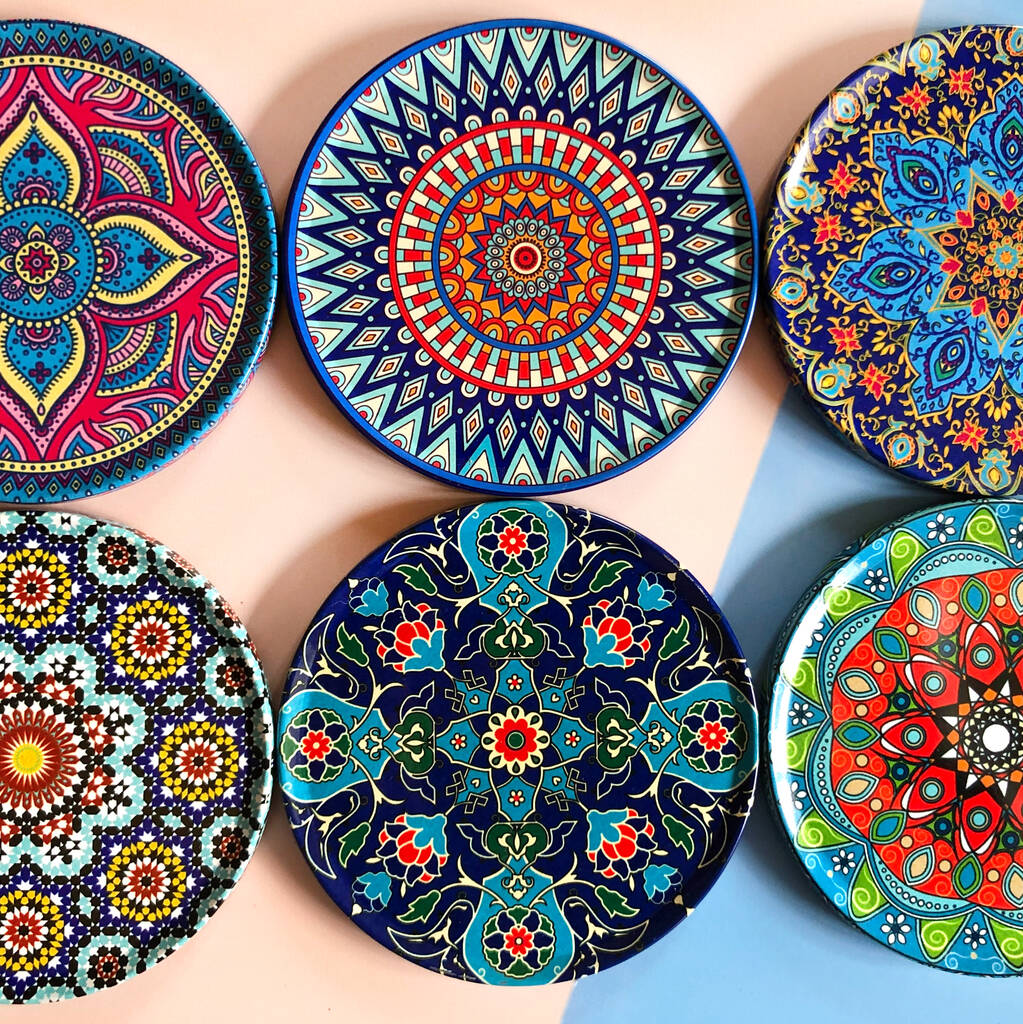 Drink Coaster Set of 6 | Moroccan Persian Pattern