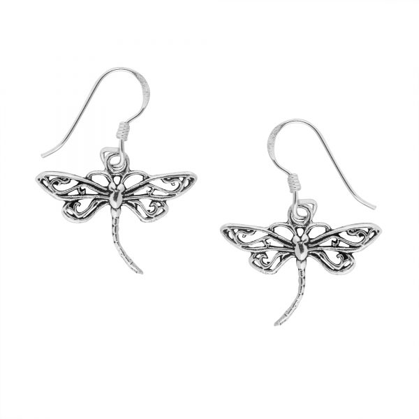 Silver Dragonfly Earrings