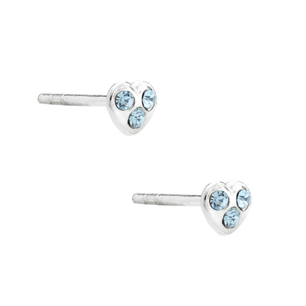 Beautiful Aqua Heart Studs | Studs	Crystal-Stud-29