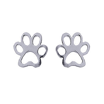 Silver Paw Studs