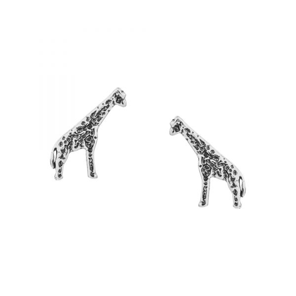 Silver Giraffe Studs