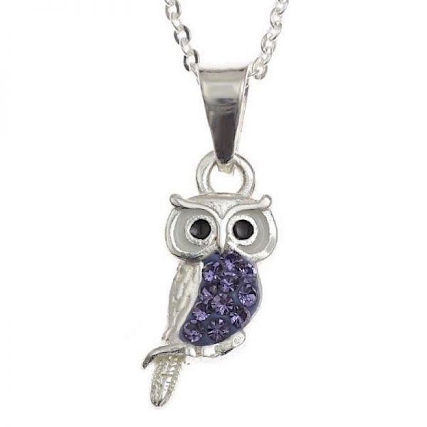 Tanzanite Crystal Owl Pendant