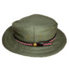 Classic Bush Hat with Beaded  Leather Band - Green