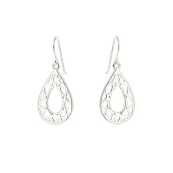 Geometric Diamond Pear Earrings