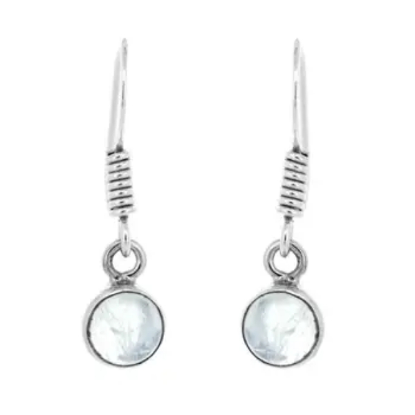 Moonstone Circle Earrings with Safety Catch