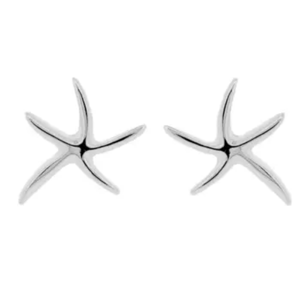 Silver Starfish Stud Earrings