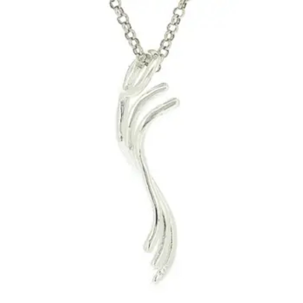 Simply Silver Currents Pendant with 18" Trace Chain