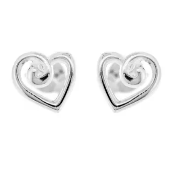 Sterling Silver Heart Stud Earrings