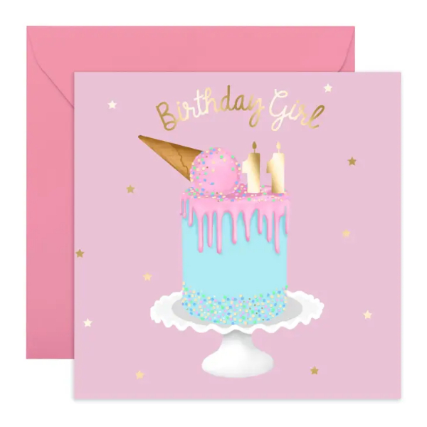 Happy 11th Birthday Cake Card/ CE646