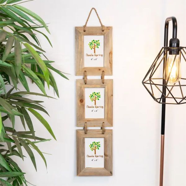 Nicola Spring Triple Wooden Hanging Picture Frame - 4x6