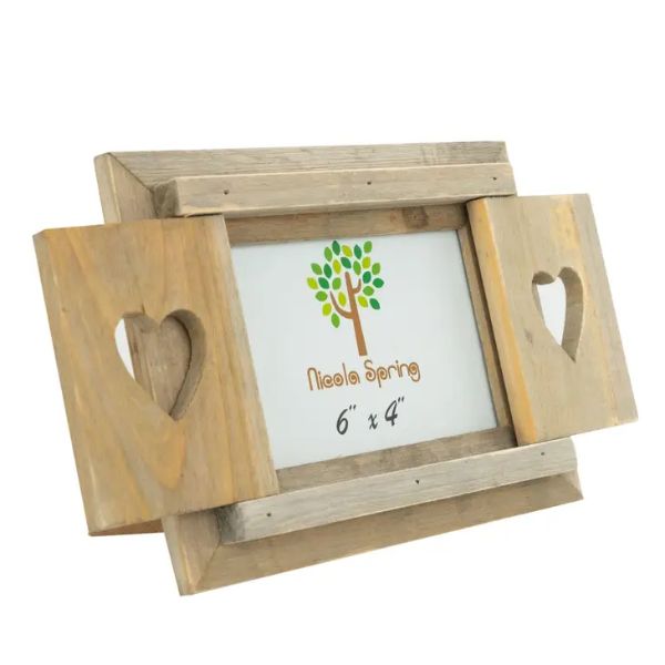 Nicola Spring Wooden Heart Shutter Picture Frame 6x4 - Image 4
