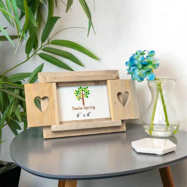 Nicola Spring Wooden Heart Shutter Picture Frame 6x4
