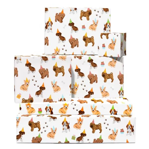 Puppy Birthday 100gsqm Wrapping Paper Sheet GW229SIN