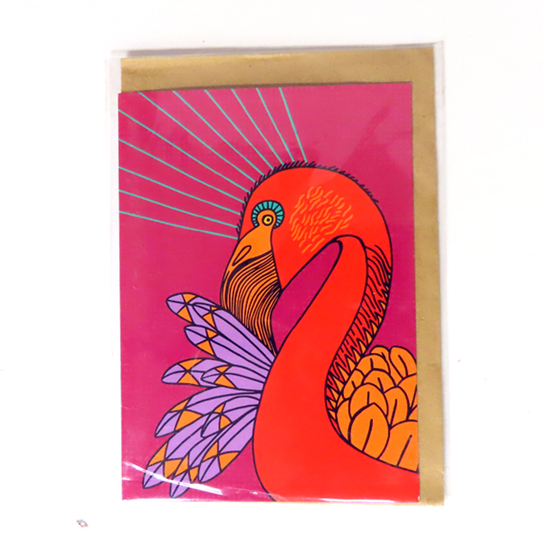 Greeting Card - Shinning Bird/ Flamingo