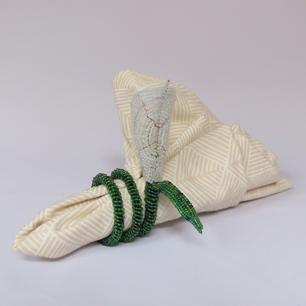 Beaded Napkin Ring Arum Lily