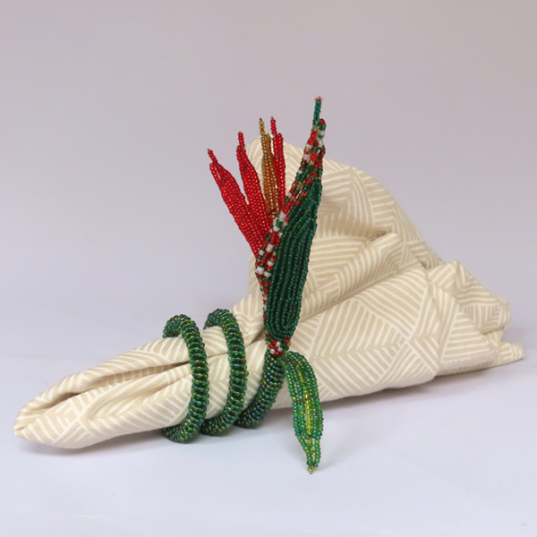 Beaded Napkin Ring Bird of Paradise - Image 2