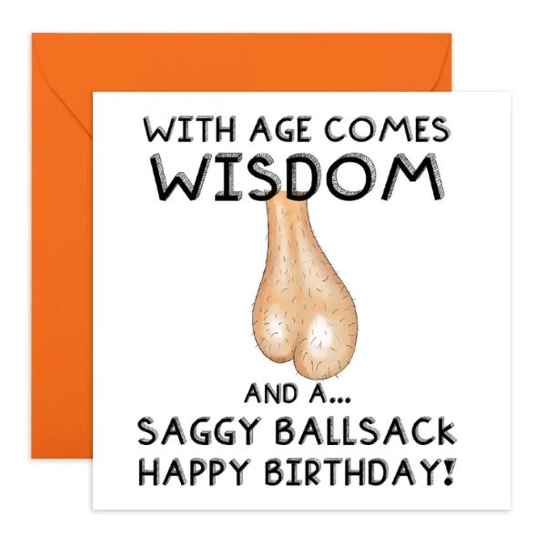 Wisdom and a Saggy Ballsack Card, Recyclable Card CF39