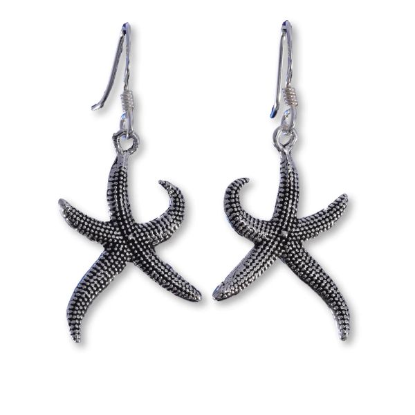 925 Curly starfish drop earring E573