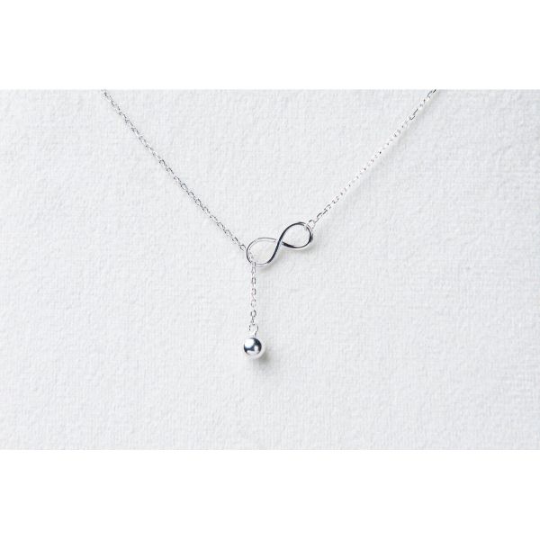 925 Silver Infinity Loop Chain Necklace P820