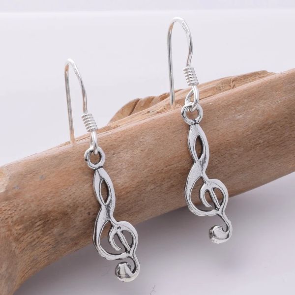 925 Silver Treble Clef Earrings E670