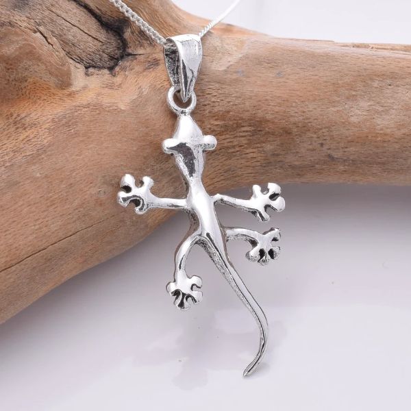 925 Silver Gecko Pendant P799