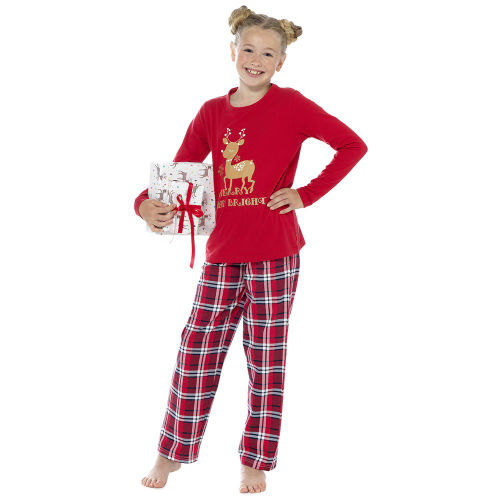 Girls Merry And Bright Christmas Pyjama Set