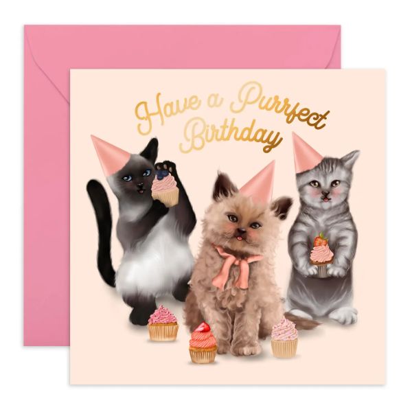 Purrfect Birthday Cats Card CC925