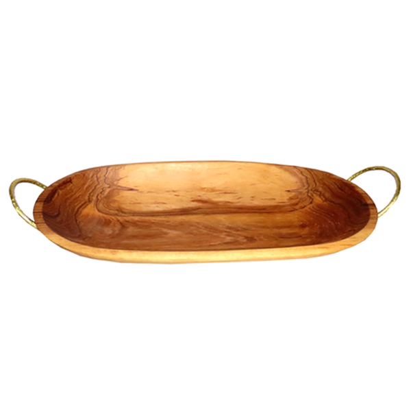 Oval Bowl with Brass Handle