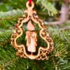 Wooden Christmas Tree Candle Decoration