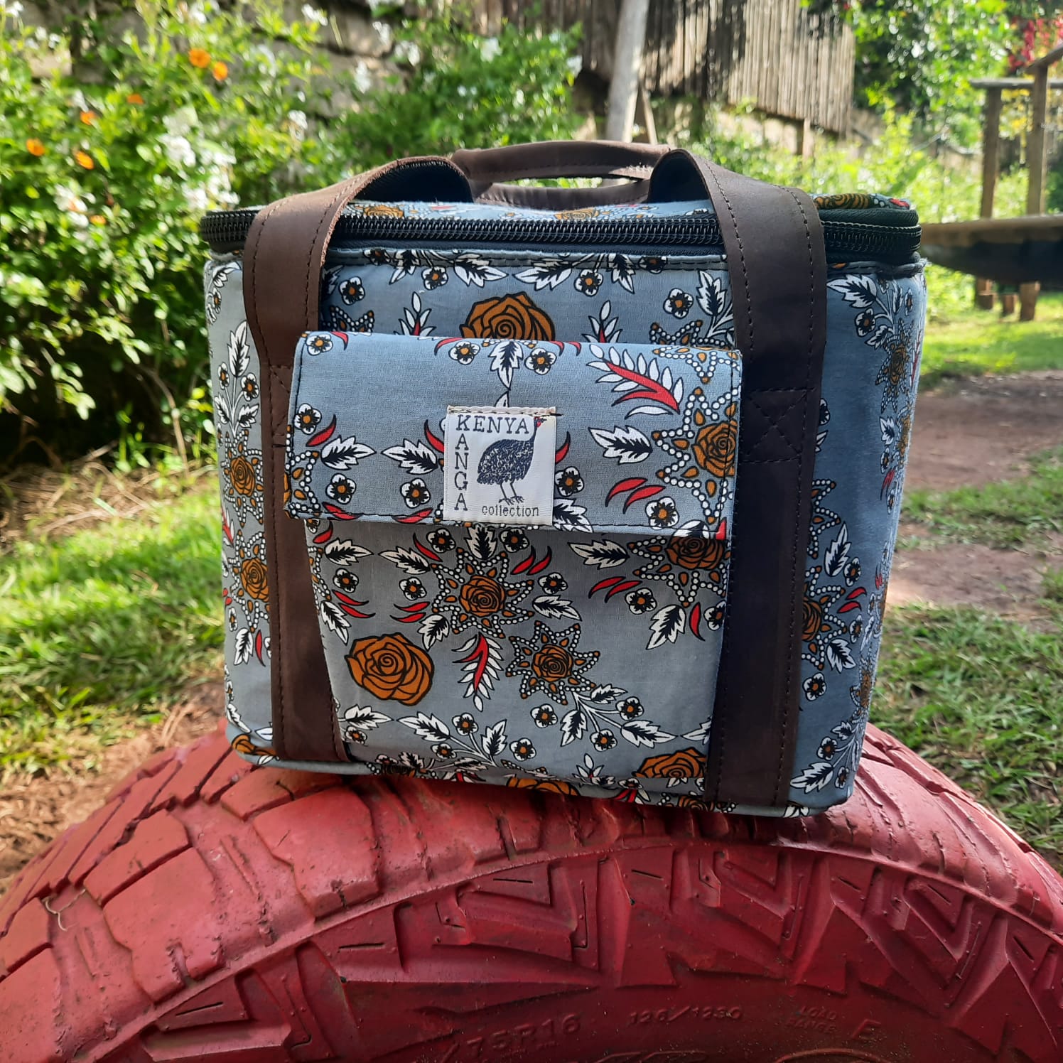 Mini Cooler With Leather Handle