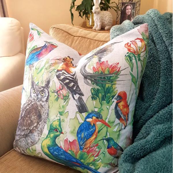 Birds & Proteas Cushion Cover