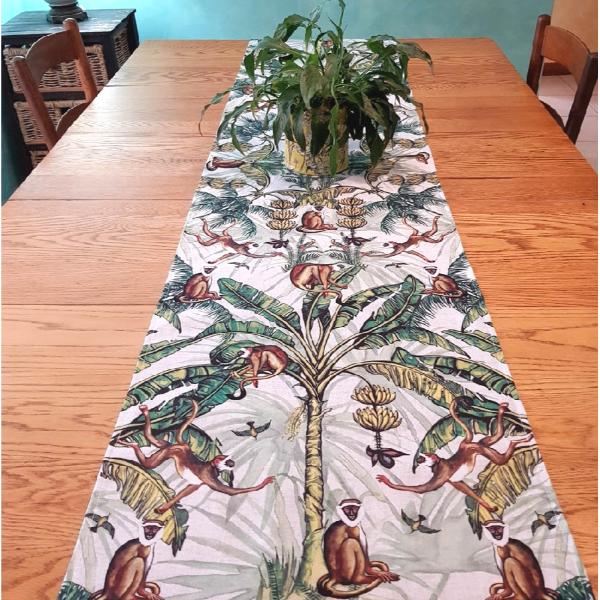 Vintage Monkey and Bananas Table Runner