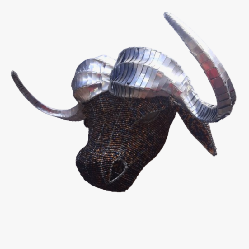 動物の壁飾りANIMAL TROPHY Gnu (S.size) アフリカ柄 ☆NEW『ANIMAL TROPHY 』 ○Gnu「ヌー」✨🐃 Size.L 長い顔、 小ぶりで