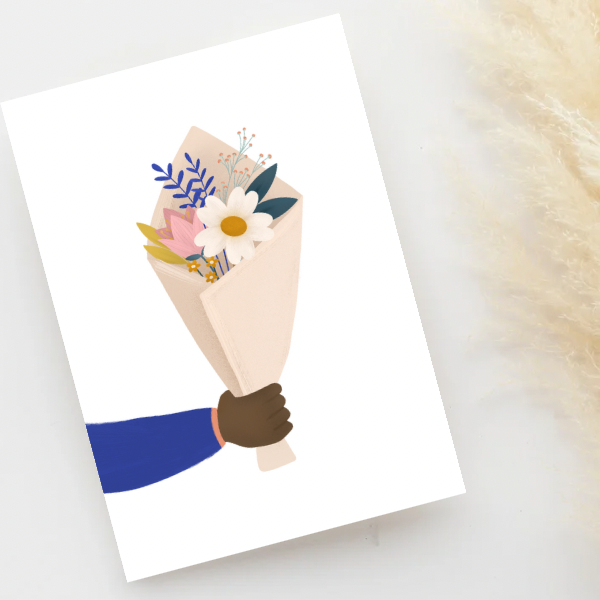 Greeting Card - Hand with Bouquet