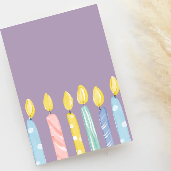 Greeting Card - Purple Candles