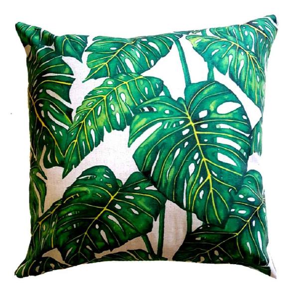 Vintage Monstera Leaves Cushion Cover