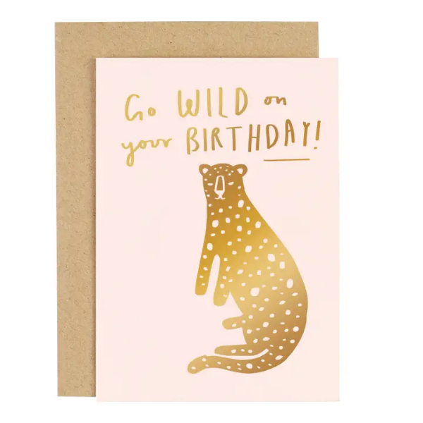 Wild Birthday Leopard Blush Card