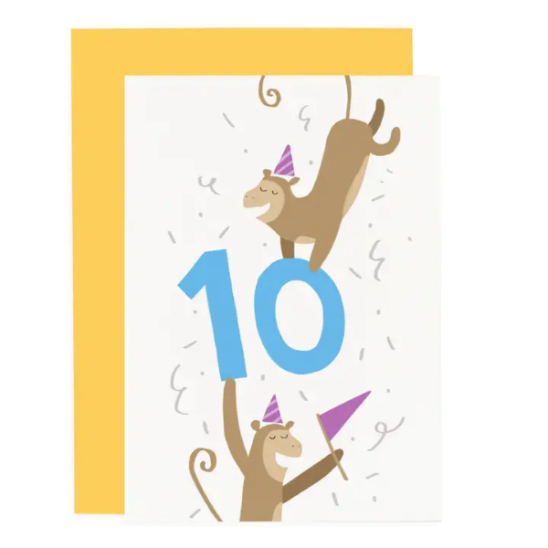 Party Animal 10th Child Birthday Card for Kids