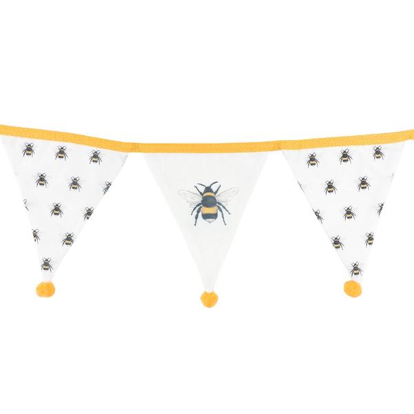 Bunting White Alternating Bee Print Fabric