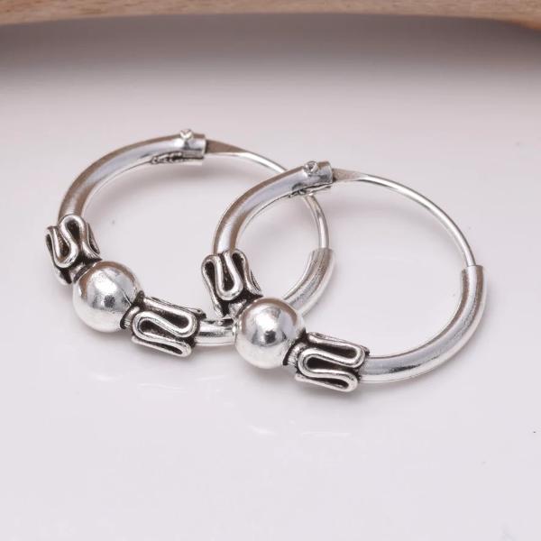 Silver Bali hoop sleepers E387