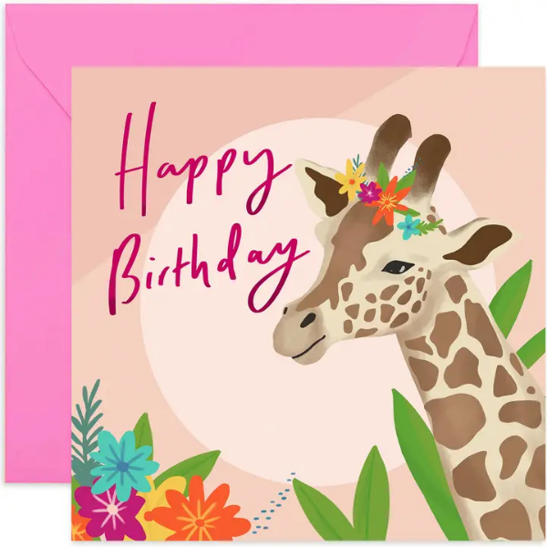 Giraffe Birthday Card