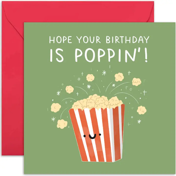 Popcorn Birthday Card