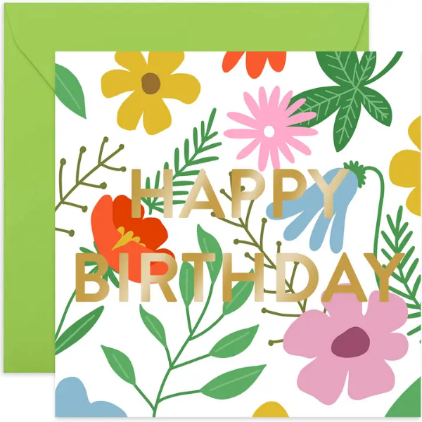 Happy Birthday Flowers Card