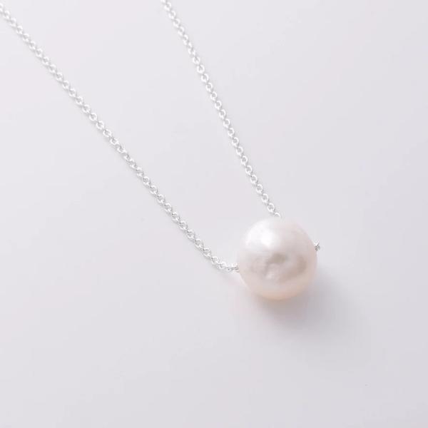 925 Silver 10mm Freshwater Pearl Necklace P969
