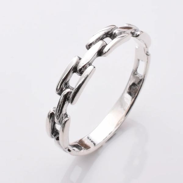 925 Silver Link Ring - 7(N) R286-7