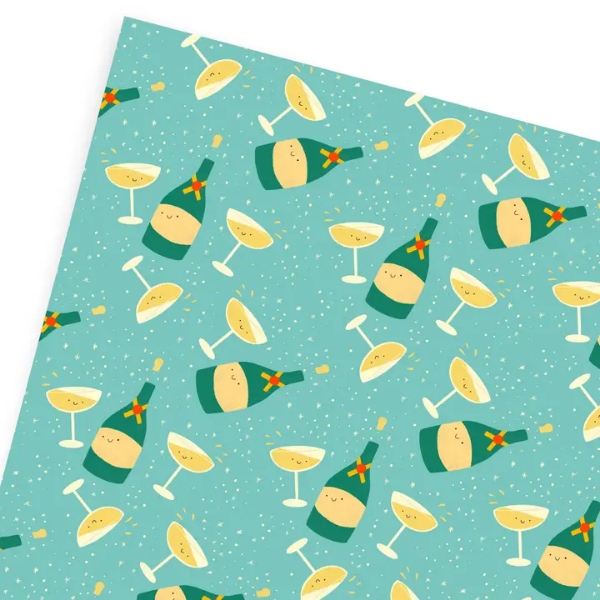 Champagne Teal Gift Wrap
