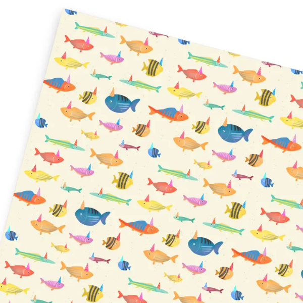 Birthday Fishes Gift Wrap Sheets