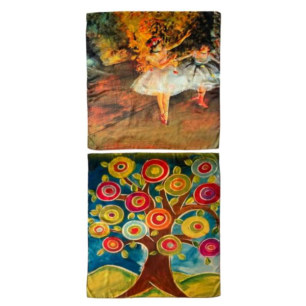Degas Two Dancers Reversible Silk Square Scarf