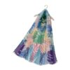 Colourful Layered Leaf Print Frayed Scarf