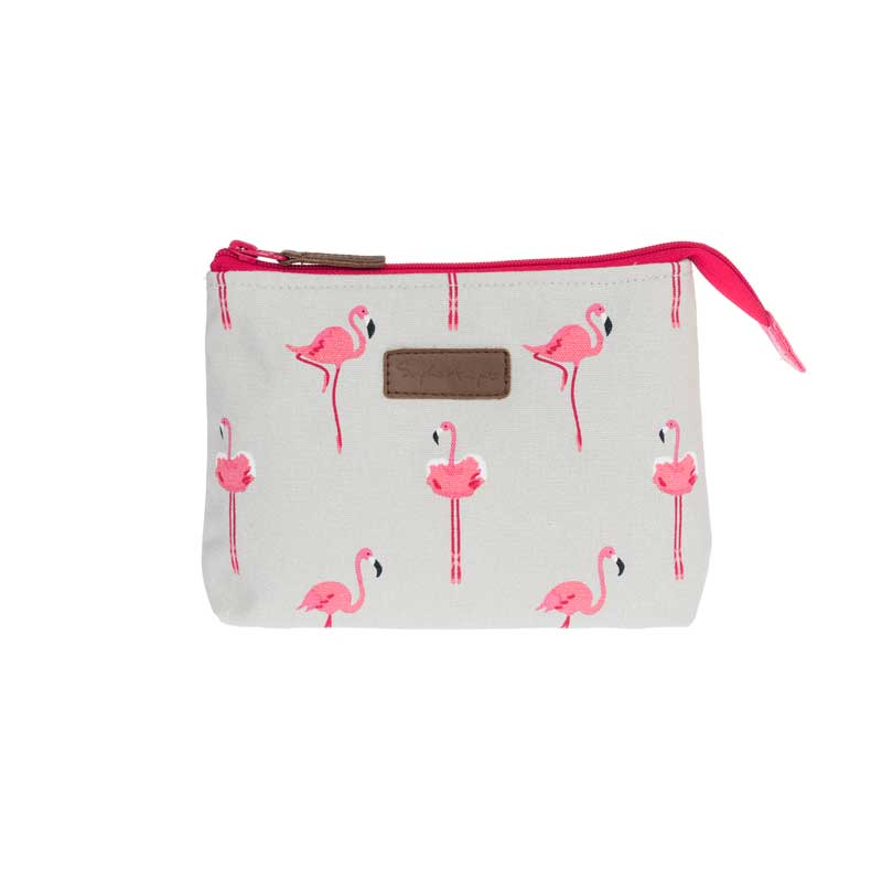 Canvas Makeup Bag Small Flamingo